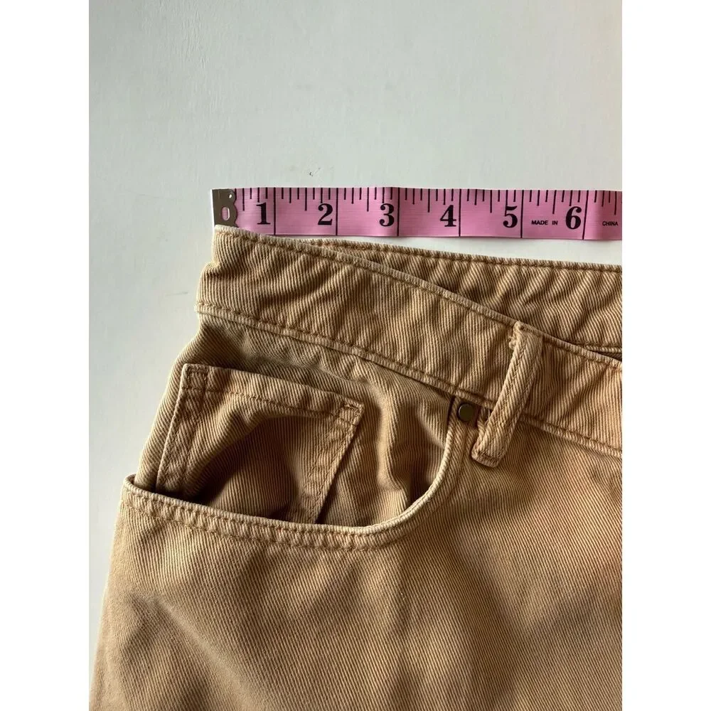Loft Wide Leg Carpenter Pants Khaki Utility Jeans High Rise Boho Grunge Size 16